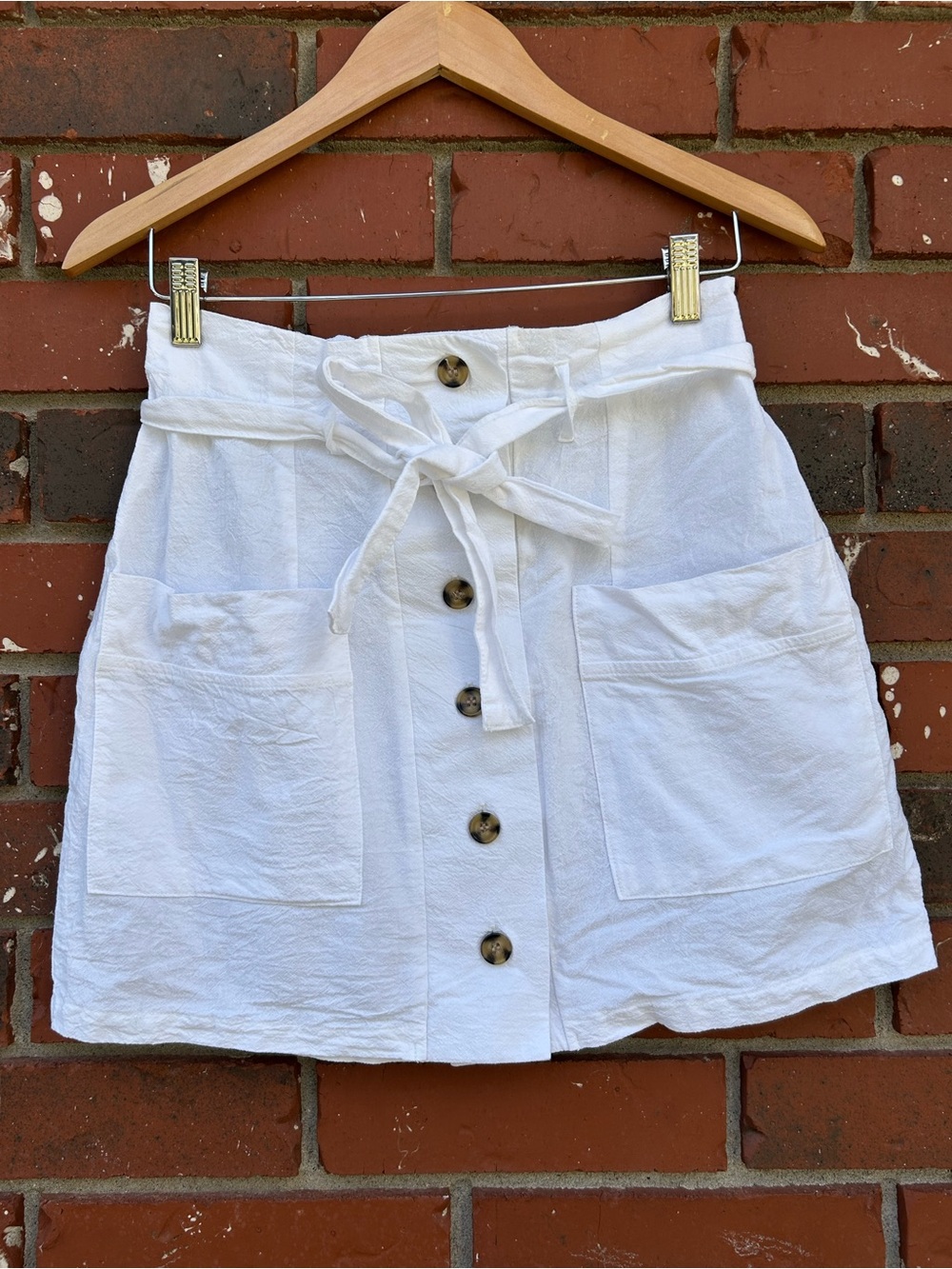 Hesperus 100% Cotton Mini Skirt Medium White Summer Vacation Clean Girl
